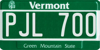 VT license plate PJL700