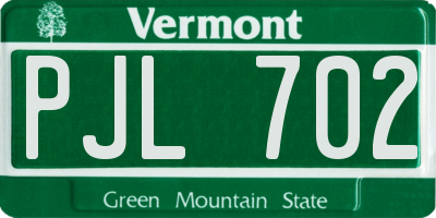 VT license plate PJL702