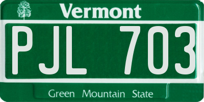 VT license plate PJL703