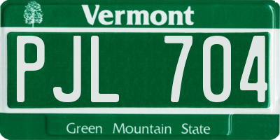 VT license plate PJL704