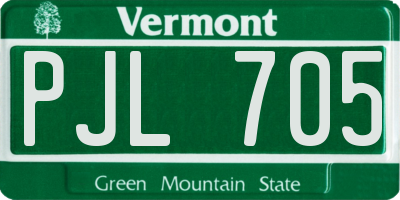 VT license plate PJL705