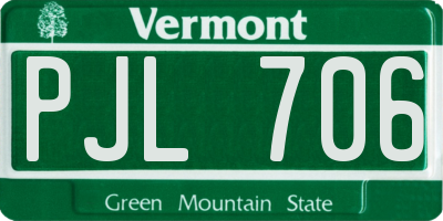 VT license plate PJL706
