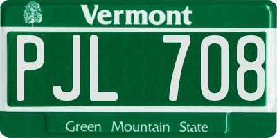 VT license plate PJL708