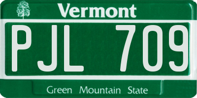 VT license plate PJL709