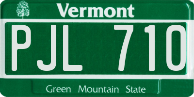 VT license plate PJL710