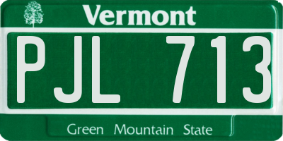 VT license plate PJL713