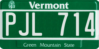 VT license plate PJL714