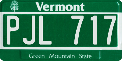 VT license plate PJL717