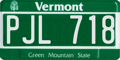 VT license plate PJL718