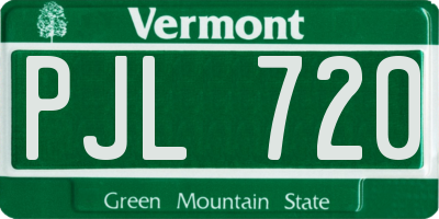 VT license plate PJL720