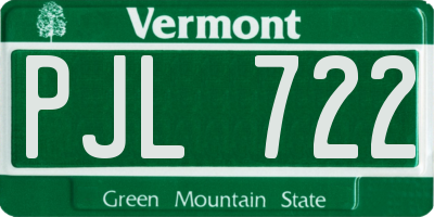 VT license plate PJL722