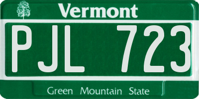 VT license plate PJL723