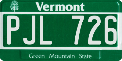 VT license plate PJL726