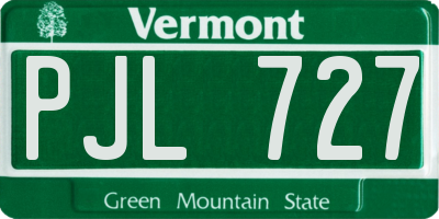 VT license plate PJL727