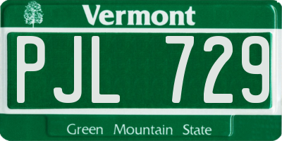 VT license plate PJL729