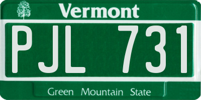 VT license plate PJL731