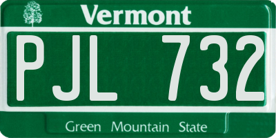VT license plate PJL732