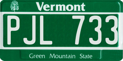 VT license plate PJL733