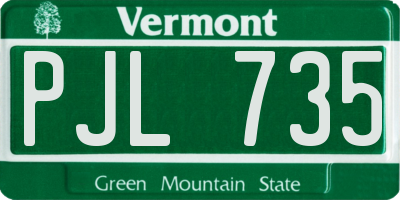 VT license plate PJL735