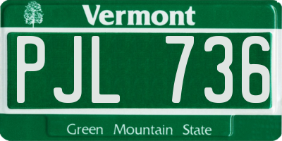 VT license plate PJL736