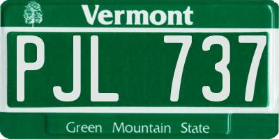 VT license plate PJL737