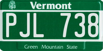 VT license plate PJL738