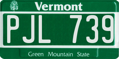 VT license plate PJL739