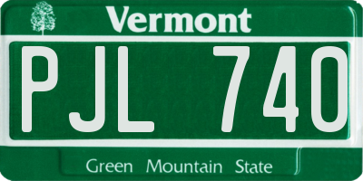 VT license plate PJL740