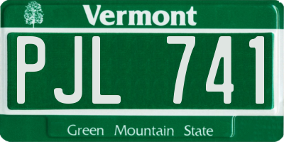 VT license plate PJL741