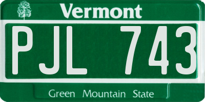VT license plate PJL743