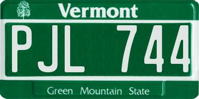 VT license plate PJL744