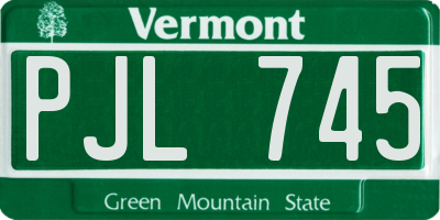 VT license plate PJL745