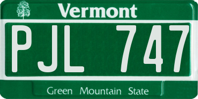 VT license plate PJL747