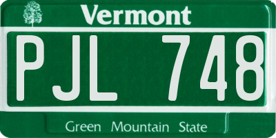 VT license plate PJL748