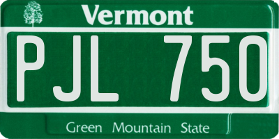 VT license plate PJL750