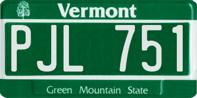 VT license plate PJL751