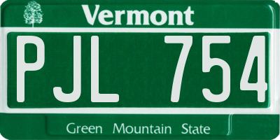 VT license plate PJL754
