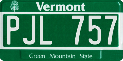 VT license plate PJL757