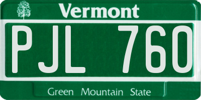 VT license plate PJL760