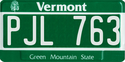 VT license plate PJL763
