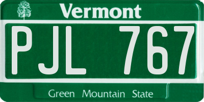 VT license plate PJL767