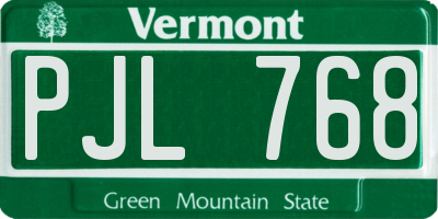 VT license plate PJL768