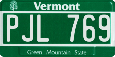 VT license plate PJL769