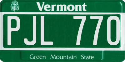 VT license plate PJL770