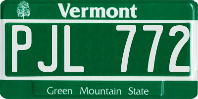 VT license plate PJL772