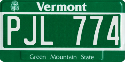 VT license plate PJL774