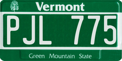 VT license plate PJL775