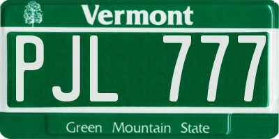 VT license plate PJL777