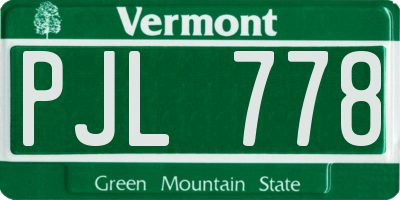VT license plate PJL778