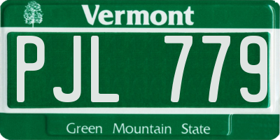VT license plate PJL779